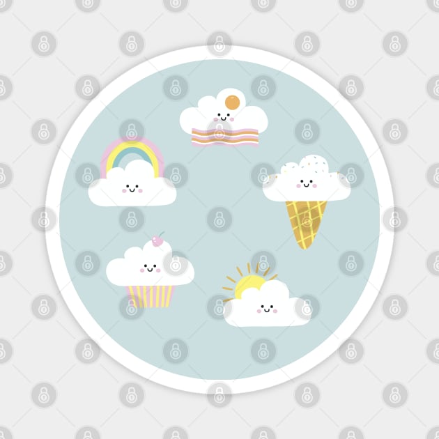 Happy Clouds Magnet by noeyedeer